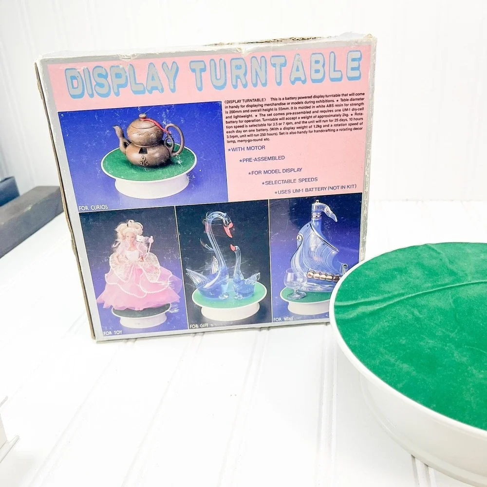 Batter Operated Display Turntable for Model, 200MM DIAMETER Works! Pat No 75777
